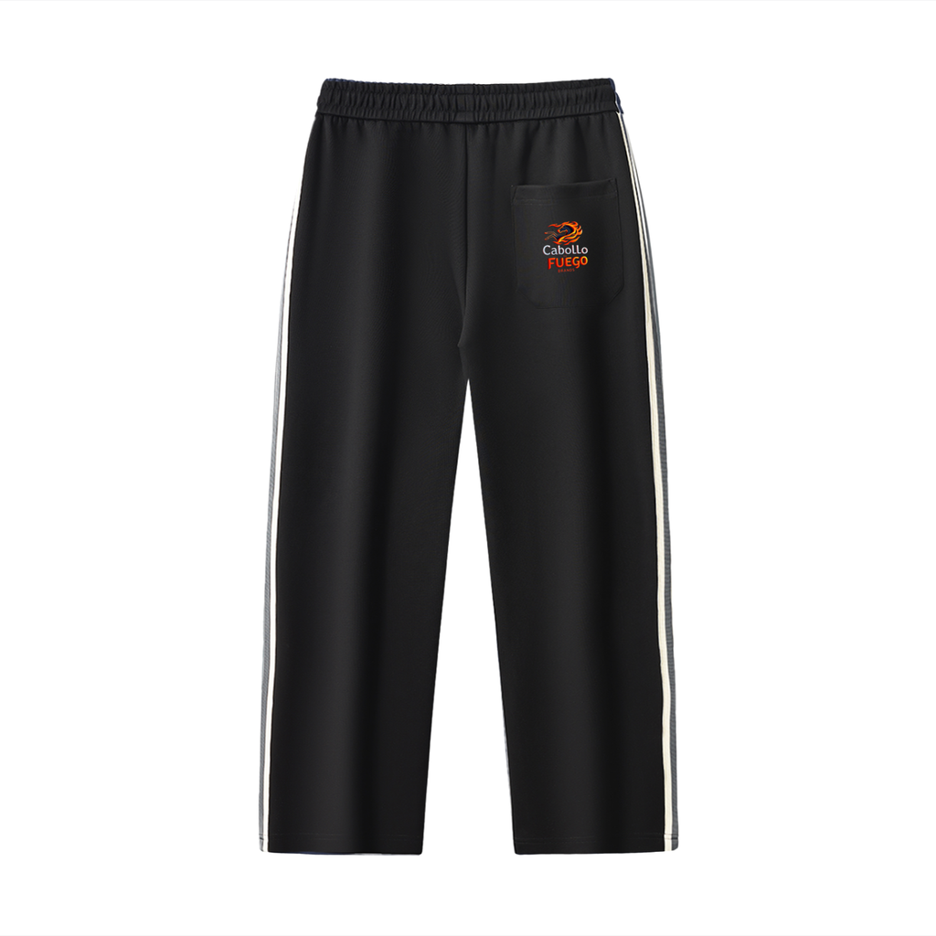 Contrast Side-Stripe Straight-Leg  Pants