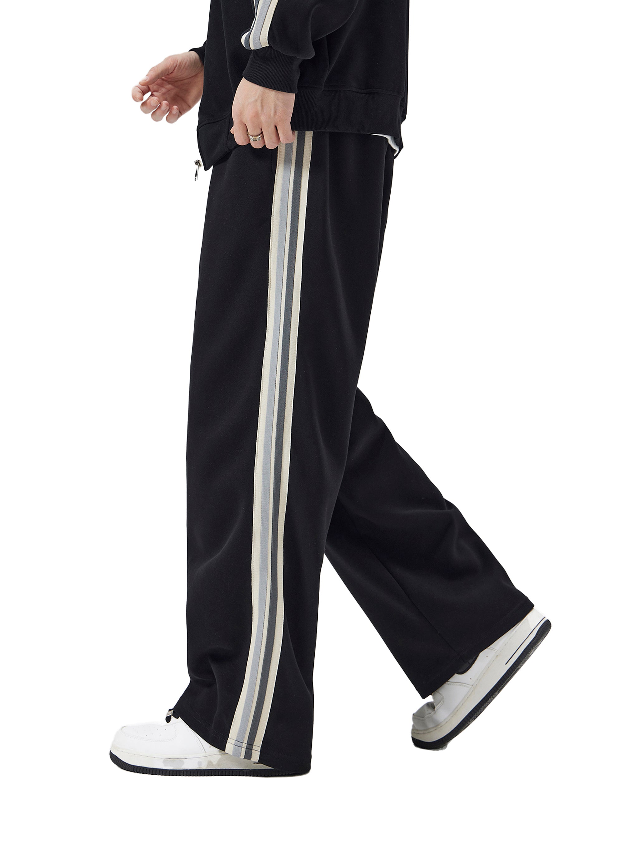Contrast Side-Stripe Straight-Leg  Pants